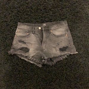 Urban Outfitters Black Distressed Denim Shorts